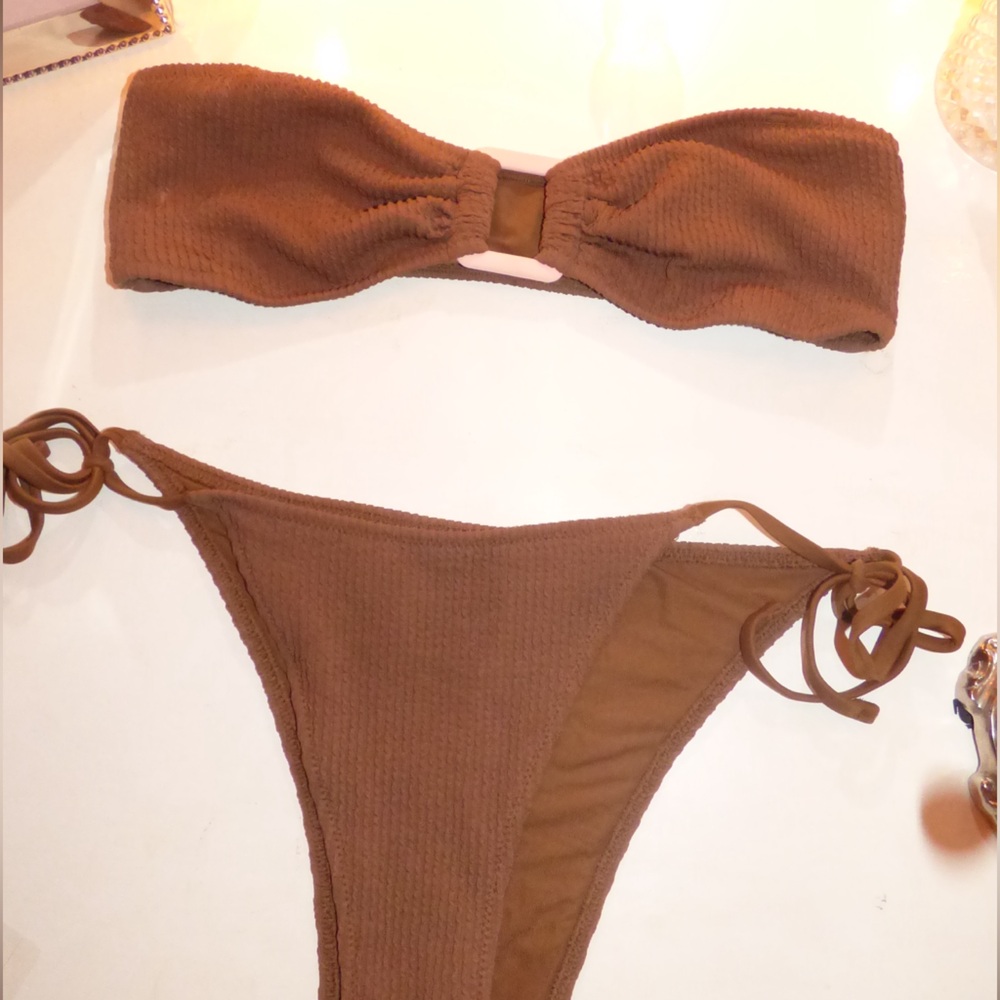 Aerie brown bandeau bikini